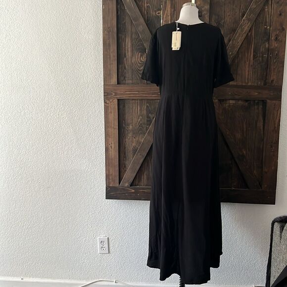 NWT Kormei Maxi Size Slit Party Rayon Floral Scoop Neck Sleeveless Romper Dress - Picture 6 of 12
